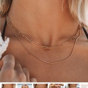 Atolea “Melrose” paperclip layered necklace